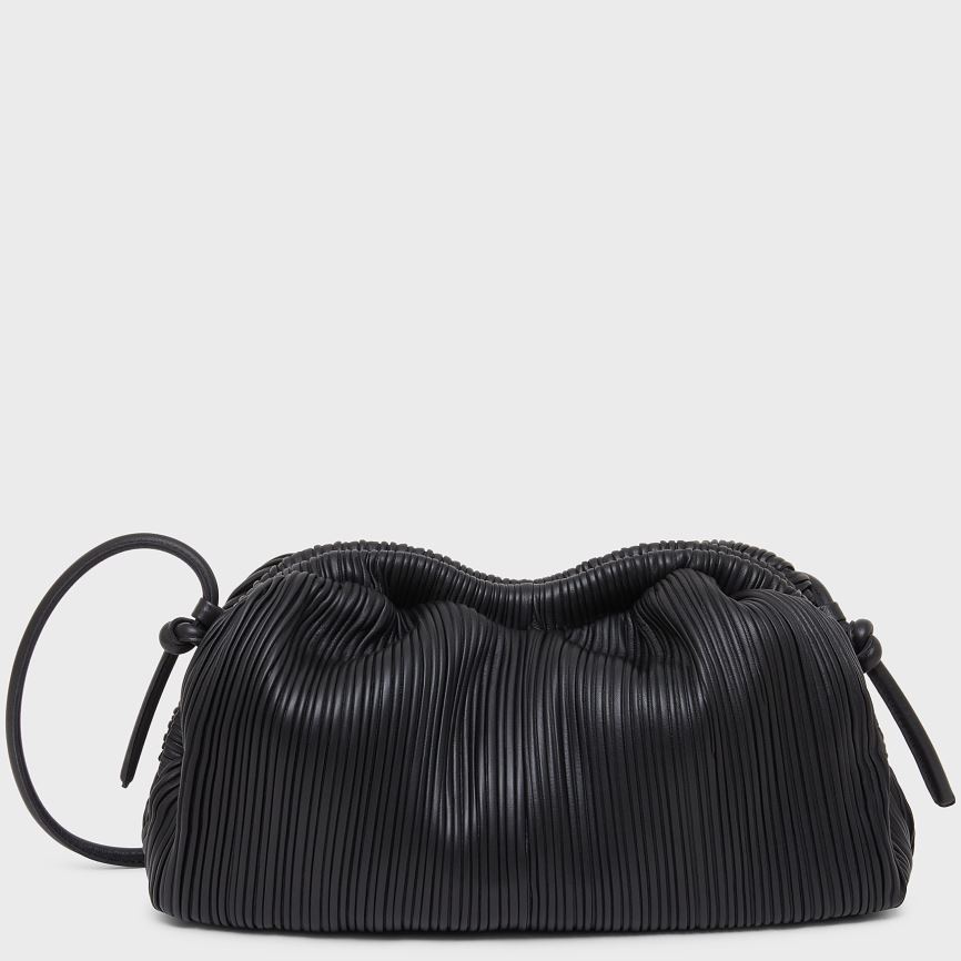 Women\'s Mansur Gavriel Pleated Cloud Clutch Bags Black | AU 07M2BI